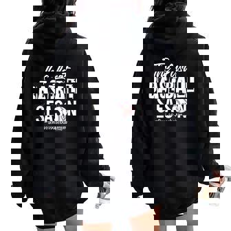 Retro The Last Baseball Season Senior Baseball Mom Ball Mama Women Oversized Hoodie Back Print - Thegiftio