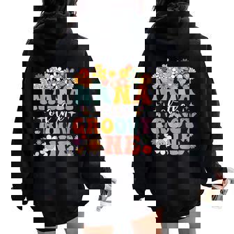 Retro Nana Of Groovy One Matching Family 1St Birthday Party Women Oversized Hoodie Back Print | Mazezy