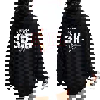 Retro Sport Quote Shoot Like A Girl Basketball Player Women Oversized Hoodie Back Print | Seseable UK