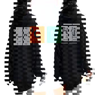Retro Vintage 6 7 Meme Science Teacher Periodic Table Women Oversized Hoodie Back Print - Thegiftio