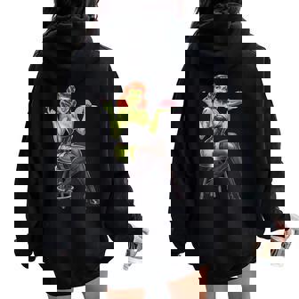 Retro Zombie Pin Up Girl Burlesque Vintage Horror Halloween Women Oversized Hoodie Back Print - Thegiftio