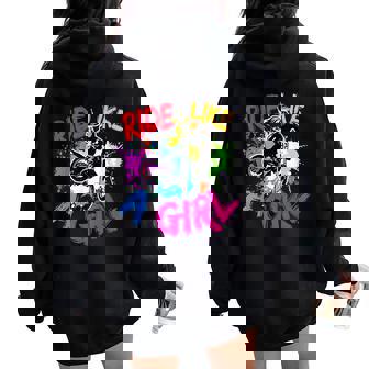 Ride Like A Girl Motocross Lover Dirt Bike Biker Women Oversized Hoodie Back Print | Mazezy