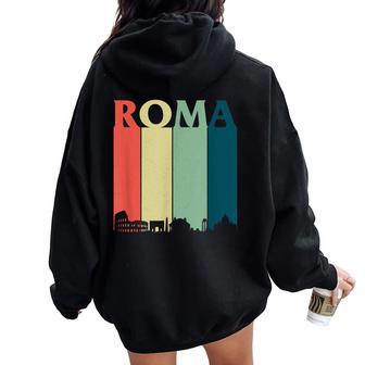 Romaouvenir Roma Love Retrointage Italia Women Oversized Hoodie Back Print - Regaloses