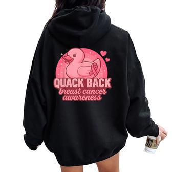 Rubber Duck Breast Cancer Awareness Month Rubber Ducky Women Women Oversized Hoodie Back Print - Thegiftio UK