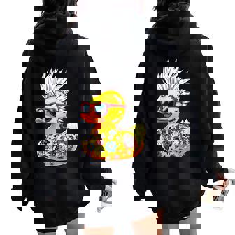 Rubber Duck Punk Rock Mohawk Rocker Bébé Garçon Sweat à capuche oversize pour femme avec imprimé dans le dos - Cadeauxyz