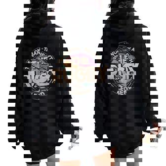 Rugby Legende Retro Football Rugby Women Oversized Hoodie Back Print - Regaloses