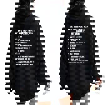 Rules For Dating My Daughter Dad ギフト レディース オーバーサイズ パーカー バックプリント - Kawaiitshirt