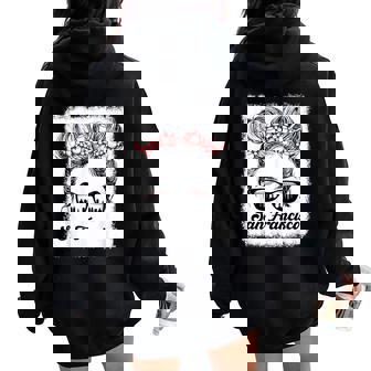 San Francisco Retro Baseball Messy Bun Girl Met At Game Day Women Oversized Hoodie Back Print - Thegiftio