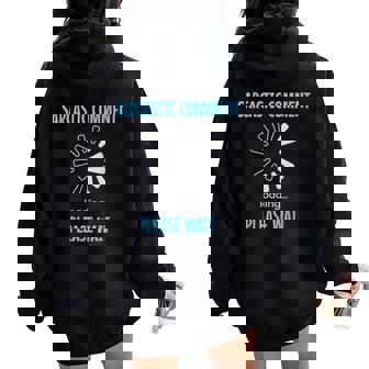 Sarcastic Comment Loading Please Wait Sarcasm Humor Women Oversized Hoodie Back Print | Mazezy