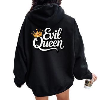 Sassy Evil Queen Crown Costume Women Oversized Hoodie Back Print - Thegiftio UK