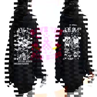 Save The Boo Ghost Bees Breast Cancer Awareness Men Women Oversized Hoodie Back Print | Mazezy