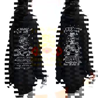 Scorpio Queen Black Woman With Cap Camo It's My Birthday Women Oversized Hoodie Back Print - Thegiftio