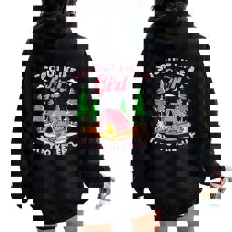 I Scout Like A Girl Try To Keep Up Scouting Retro Women Oversized Hoodie Back Print - Thegiftio