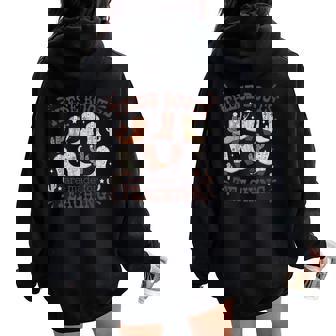 These Boots Are Made Teaching Western Cowboy Teacher Women Oversized Hoodie Back Print | Seseable FR