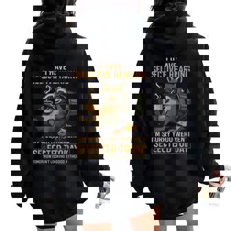 Selective Hearing Raccoon Coffee Trash Panda Women Oversized Hoodie Back Print | Mazezy