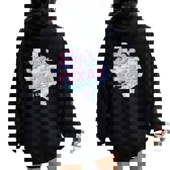 She's From Texas I Can Tell Retro Vintage Texas Girl Women Oversized Hoodie Back Print | Seseable UK