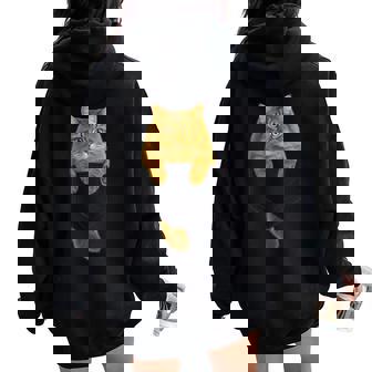 Siberian Cat Pocket Cat Mom Cat Dad Cat Lover Women Oversized Hoodie Back Print | Seseable FR