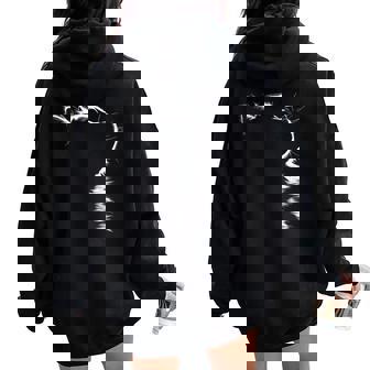 Silhouette De Chat Graphique Pour Les Amoureux Des Chats Hommes S Enfants Sweat à capuche oversize pour femme avec imprimé dans le dos - Cadeauxyz