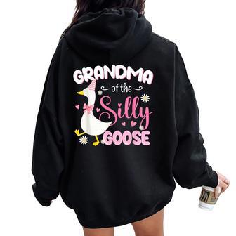 Silly Grandma Goose 1St Birthday Family Matching Party Women Oversized Hoodie Back Print - Thegiftio UK