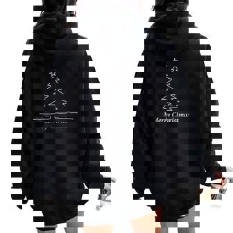Simple Christmas Tree Men Women Kids Family Matching Women Oversized Hoodie Back Print | Mazezy