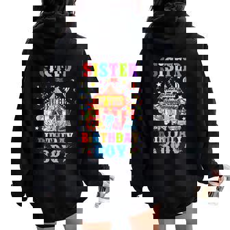 Sister Of The Birthday For Boy Circus Carnival Theme Party Women Oversized Hoodie Back Print - Thegiftio