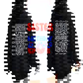Sister Of The Birthday Boy Spider Web Family Matching Women Oversized Hoodie Back Print - Seseable