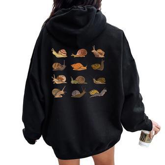 Snail For Insect Snail Themed Snail Lover Women Oversized Hoodie Back Print - Thegiftio UK