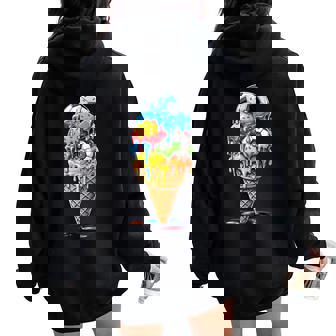 Soccer Drip Boys Girls Ice Cream Drip With Sprinkles Summer Women Oversized Hoodie Back Print | Seseable FR