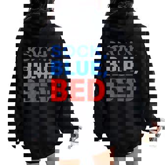 Sock Blue Bed Saying Quote Women Women Oversized Hoodie Back Print | Seseable FR
