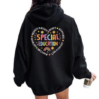 Special Education Squad Dream Team Sped Teacher Appreciation Women Oversized Hoodie Back Print - Thegiftio