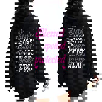 Spoiled By My Biker Wife Of A Biker Wife Motorcycle Wife Women Oversized Hoodie Back Print | Seseable UK