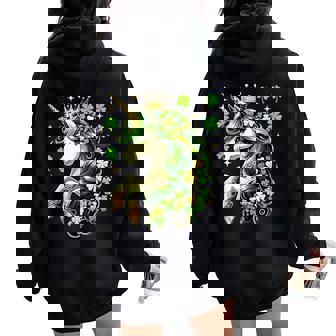 St Patrick Day Unicorn Girls Toddler Lepricorn Unicorn Women Oversized Hoodie Back Print - Thegiftio