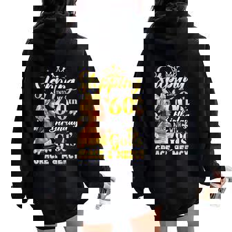 Stepping Into My 60Th Birthday Afro Woman Religious Birthday Women Oversized Hoodie Back Print | Seseable FR