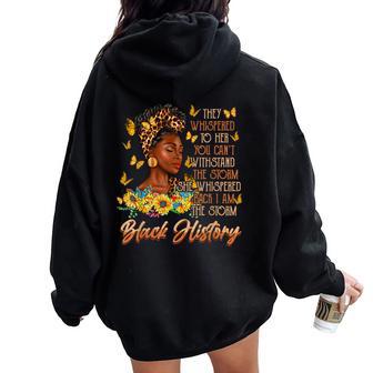 Storm Black History Month Melanin African Africa Queen Women Oversized Hoodie Back Print - Seseable