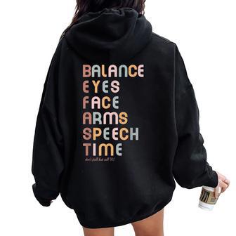 Stroke Awareness Month Red Ribbon Neuro Nurse Stroke Survivo Women Oversized Hoodie Back Print - Thegiftio UK