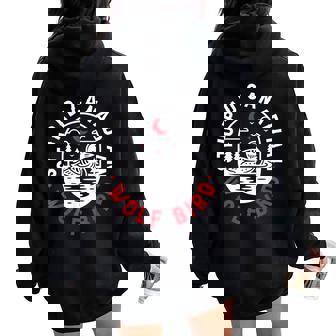 Stupid Canadian Wolf Bird Sarcastic Loon Bird Women Oversized Hoodie Back Print - Thegiftio