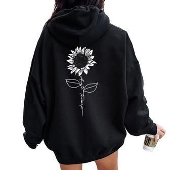 Subtle Anti Trump Flowers Sunflower Women Oversized Hoodie Back Print | Mazezy