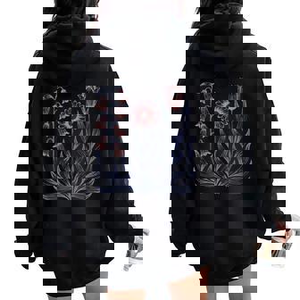 Subtle Boho Flowers Anti Trump Kamala Harris Voter Women Oversized Hoodie Back Print | Seseable CA