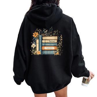 Subtle Book Anti Trump Book Loves Retro Women Oversized Hoodie Back Print | Mazezy