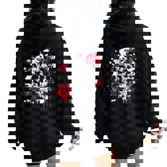 Sugarkull Roses – Floral Dia De Los Muertos Gothique Sweat à capuche oversize pour femme avec imprimé dans le dos - Cadeauxyz