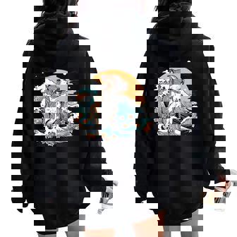 Summer Pitbull Mom Beach Fun Pitty Vibes Wave Floral Women Oversized Hoodie Back Print - Thegiftio