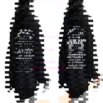 Super Maman Aideoignante Humour Humoristique Drole Sweat à capuche oversize pour femme avec imprimé dans le dos - Cadeauxyz