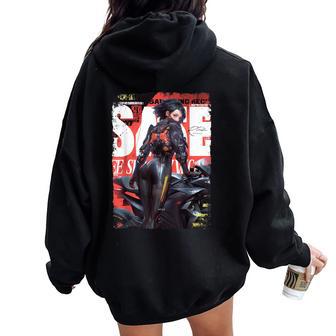 Supersport Bike Superbike Pin-Up Girl Racing Motorcycle Women Oversized Hoodie Back Print - Thegiftio UK