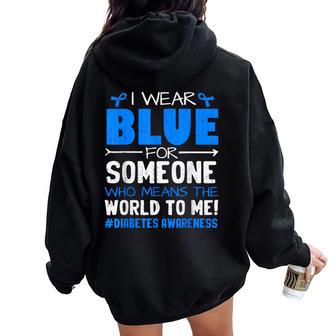 Support Type 1 Diabetes Awareness T1d Ribbon Blue Women Women Oversized Hoodie Back Print - Thegiftio UK