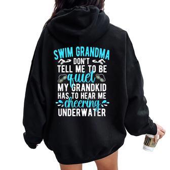 Swim Grandma Swimming Grandma Of A Swimmer Grandma Women Oversized Hoodie Back Print - Thegiftio UK