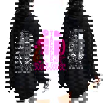 Tackle Breast Cancer Awareness American Football Women Women Oversized Hoodie Back Print - Thegiftio