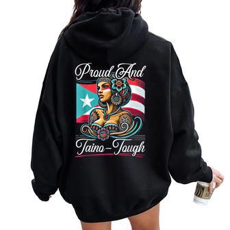 Taino Indian Puerto Rico Pride Boricua Puerto Rican Women Women Oversized Hoodie Back Print - Thegiftio UK