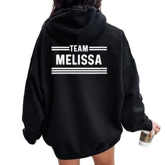 Team Melissa Nom De Famille Sweat à capuche oversize pour femme avec imprimé dans le dos - Cadeauxyz