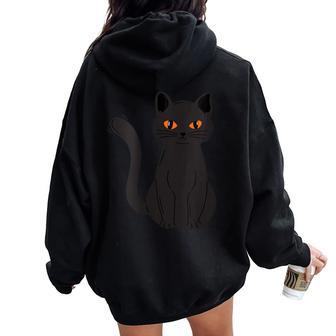 Tenue De Chat Noir Bombay Pour Les Amoureux Des Chats Sweat à capuche oversize pour femme avec imprimé dans le dos - Cadeauxyz