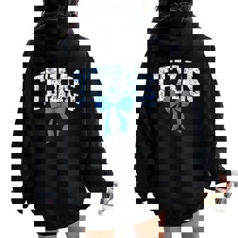 Texas Coquette Bow Floral State Pride Style Girls Women Women Oversized Hoodie Back Print - Thegiftio